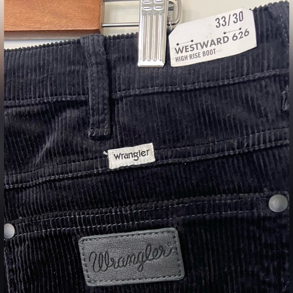 NWT Wrangler x FP Westward 626 High Rise Boot Corduroy Flare Pants Black 33/30 - Picture 15 of 15